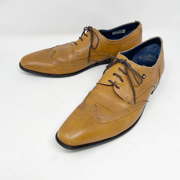 Louis Philippe Other - Louis Philippe Caramel Colored Lace Up Wing Tip Dress Shoe Size 44/11